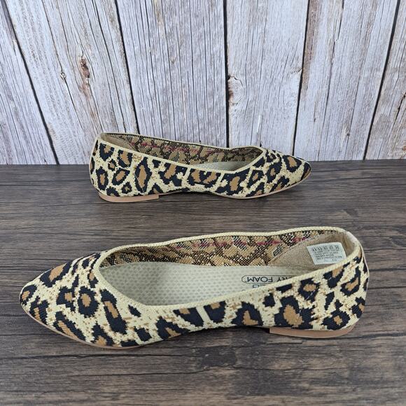 Skechers Cleo Claw Leopard Print Comfort Flats Memory Foam Slip ons Women's 6.5 - Picture 5 of 9